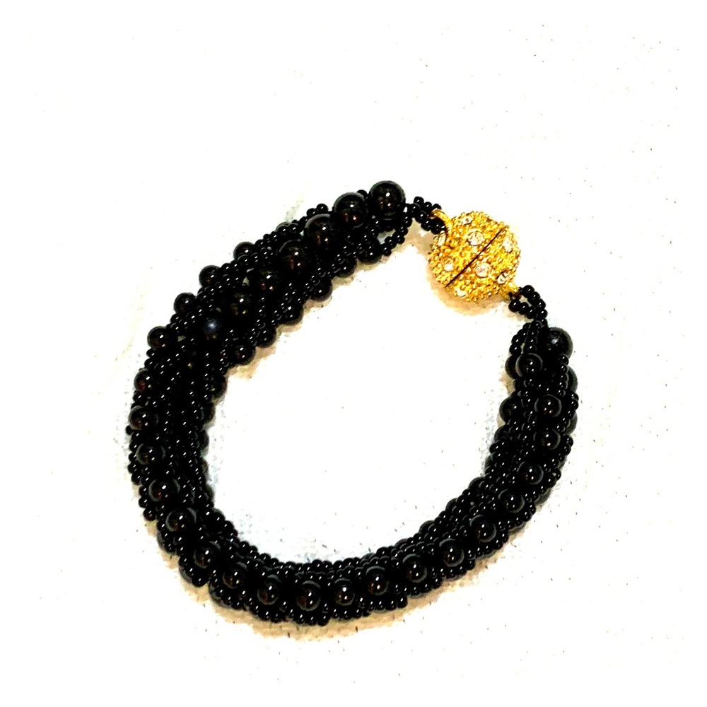 Sparkly Black Beaded Bracelet